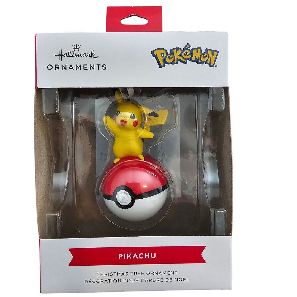 Hallmark Ornament Pokemon Pikachu Christmas Poke Ball Anime Cartoon Collectible